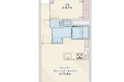1LDK、専有面積43.20㎡、バルコニー面積4.80㎡、室内リノベーション実施